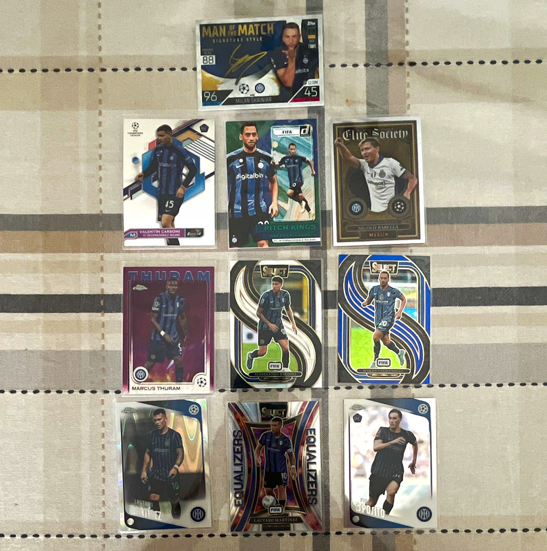 Panini 2023-24 UCL Inter Milan Soccer Card Lot 9 Donruss Select Skriniar Auto