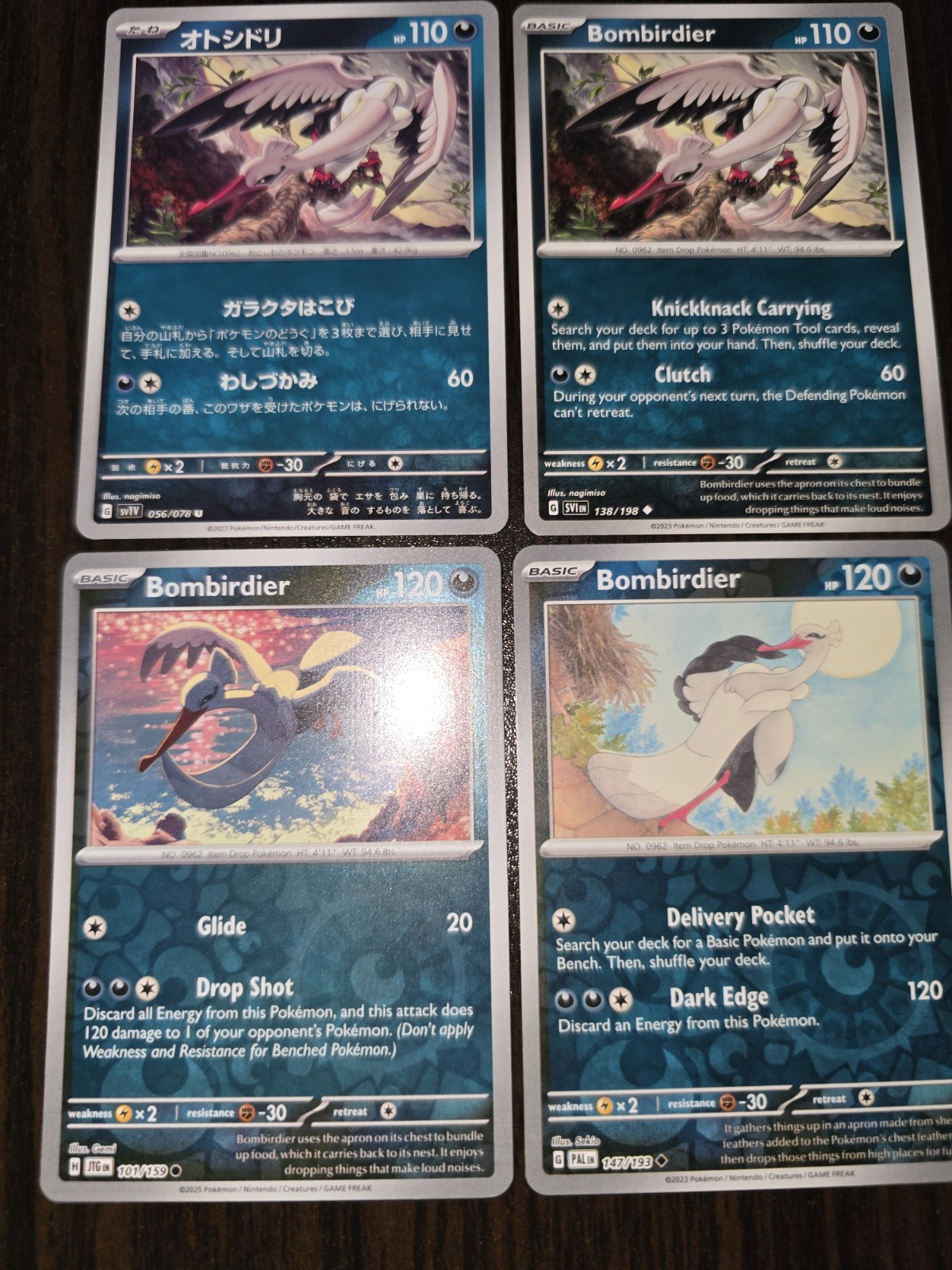 4 Bombirdier Pokémon Cards 2 Reverse Holo Pokémon Cards NM 