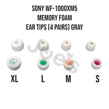 Sony WF-1000XM5 XM5 Memory Foam Eartips Earbuds Comfortable Replacement Gray