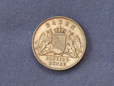 GERMAN STATES BADEN 1869 1 KREUZER HIGH GRADE