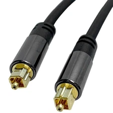 Premium 10ft Optical Digital Audio Toslink Cable Gold Plated for Home Theater