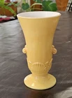 Vintage Anchor Hocking Fire King Yellow Vitrock Glass Vase Deco Urn Style