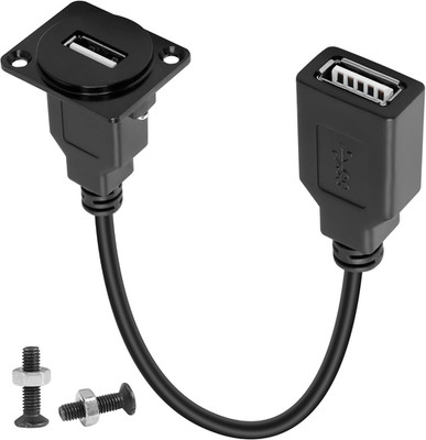 USB2.0 Panel Mount Short Cable Adapter USB 2.0 Female to Female Connector Couple