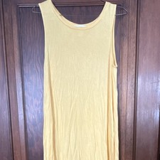 Forever 21 Yellow Sleeveless Dress Scoop Neck Long Solid Size S