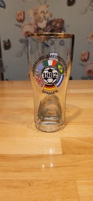 Bierglas BierstiefeI Fußball WM 1982 Frankenthal Bier 0,25l Brauerei Pils Glas - Bild 1 von 4