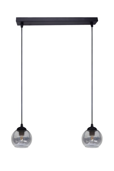 HäNgelampe Lang Schwarz Rauchglas Metall E27 62 Cm KüChe Esstisch Pendelleuchte-image