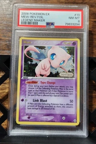 Mew 10/92 Legend Maker Reverse Holo Pokemon Psa 8