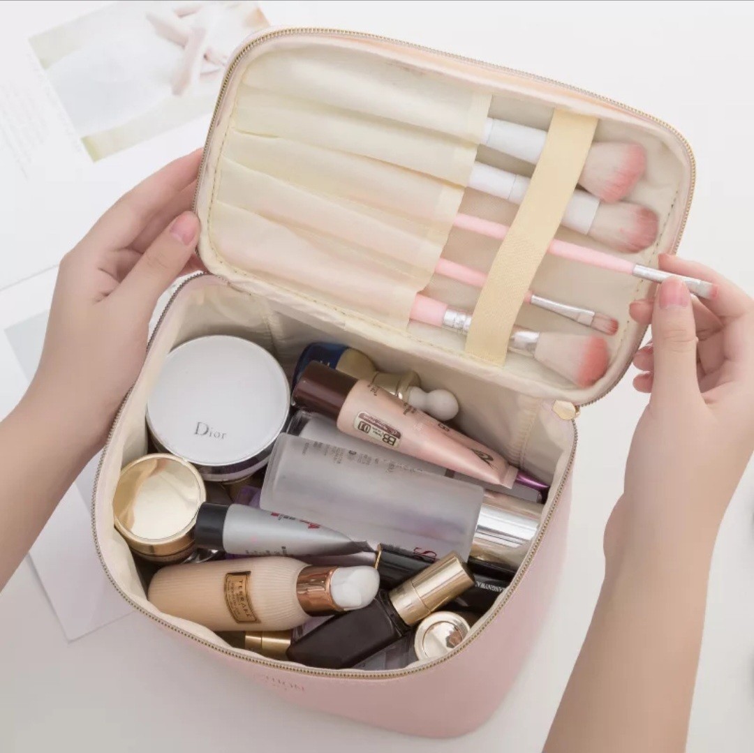 Makeup Storage Travel Makeup Bag Gray New