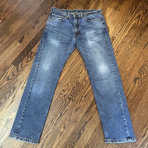 Levi’s 505 Jeans Men’s 36 X 31 Regular Fit Straight Leg Stretch Blue Denim - Picture 5 of 7