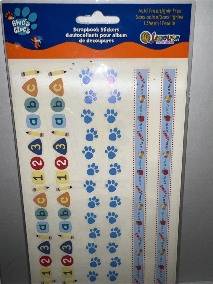 Juego de 2 pegatinas vintage Sandylion Blues Clues 2003 selladas Foto 4 de 4