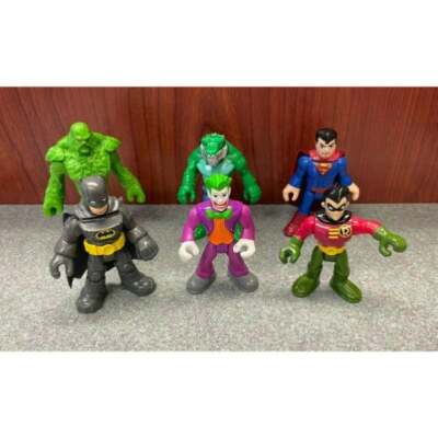 Playskool Super Friends 8 Figure Set Croc Swamp Thing Batman Joker Robin