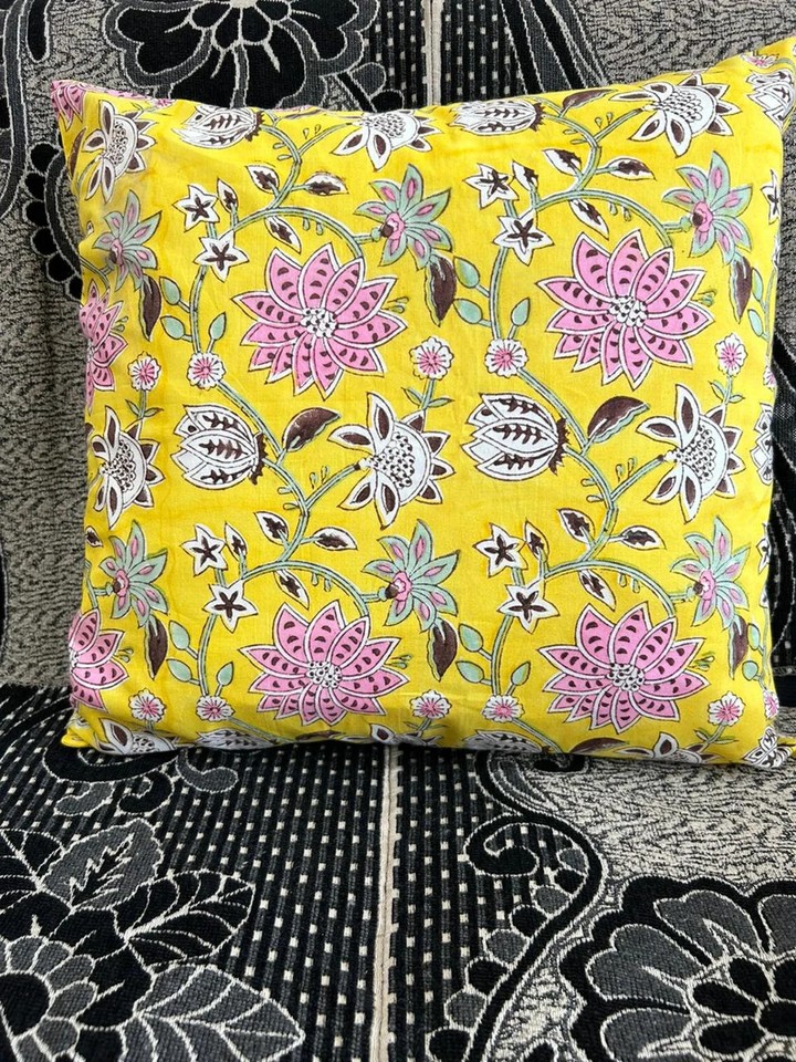 Indian Cotton Cushion Covers Sizes 16x16, 18x18, 20x20, 22x22, 24x24
