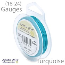 Turquoise Tarnish Resistant Artistic Wire - Blue Wire 18-24 GA 