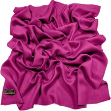 Fuchsia Purple Solid Color Nepalese Fringe Shawl Scarf Stole Pashmina CJ Apparel