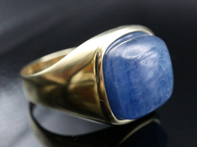 GOLDJUNGE69 * SOGNI D`ORO EDELSTEIN RING (21,5) KYANIT 12x12mm 925er SILBER/VERG