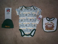 (2025-2026) Green Bay Packers nfl INFANT BABY Jersey Hat Bib Set 3-6M 3-6 Months