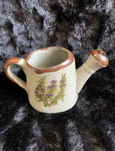 Vintage Takahashi watering can gray speckled pottery Japan pre-owned decor. - Picture 2 of 8