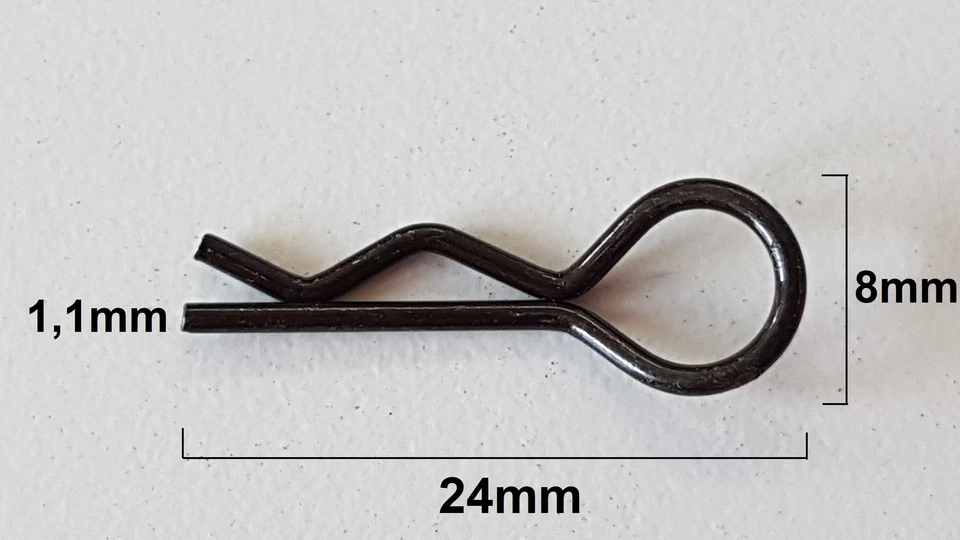 KAROSSERIE SPLINTE KLAMMERN SILBER 24MM FÜR 1:10 & 1:12 - 10 STÜCK # RP0095 - Bild 3 von 4