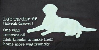 NWT Labrador Retriever Lover T Shirt~Mens Small~Black/Chocolate Brown/Yellow Lab