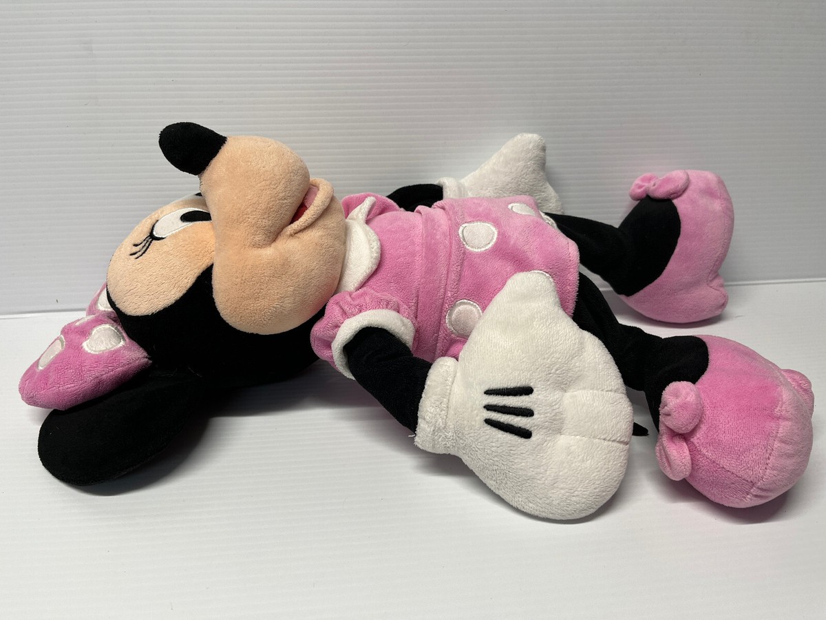 Minnie Mouse Plush Pink Polka Dot Dress Disney Silver