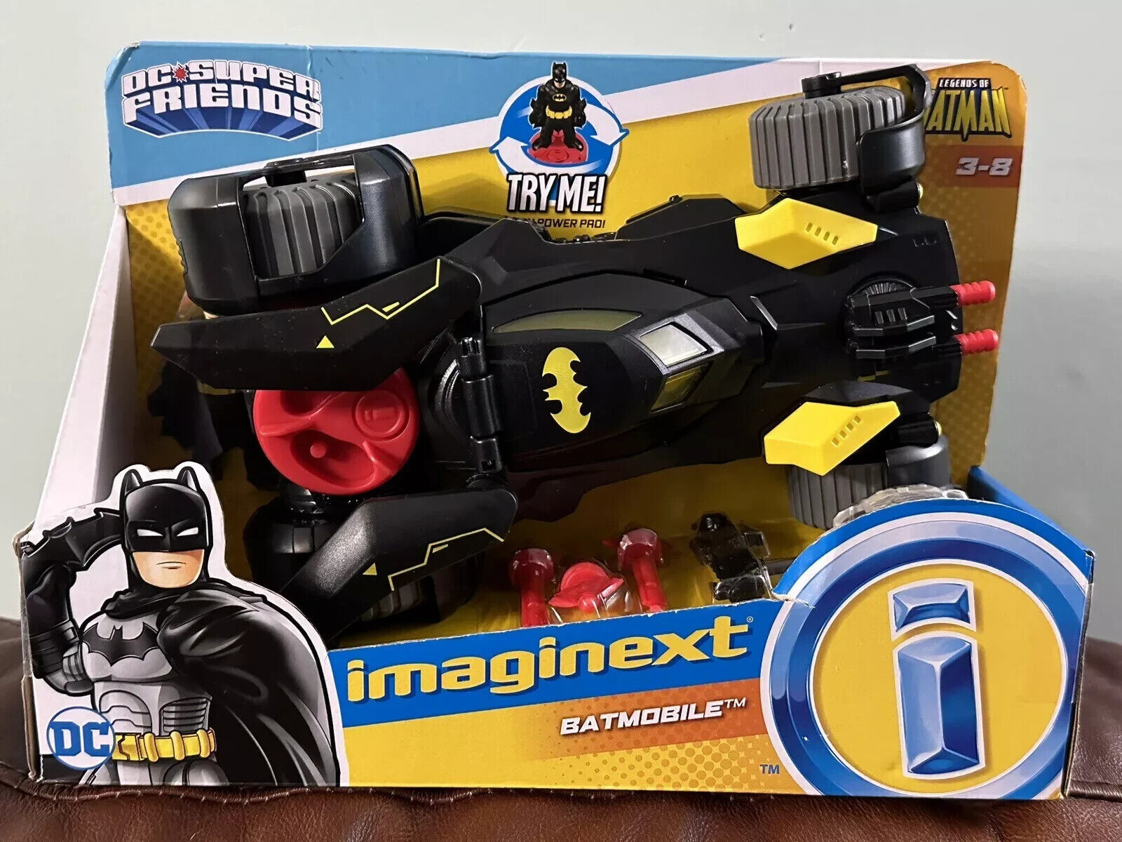 NEW Imaginext Batman Batmobile & Figure Fires Missiles Black DC Super Friends