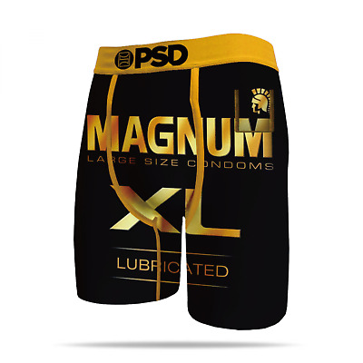 Magnum XL Lubricated Condom Logo Men's Boxer Briefs Black 