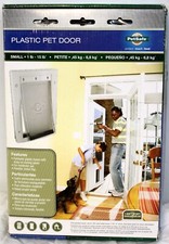 PetSafe Plastic Pet Door Small Cat Dog Paintable Flap 2" Thick Doors Install