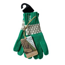 Patrick Francis Ireland New Girls Green Emerald Knot Knit Gloves Size 3-6Y