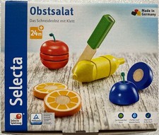 Selecta Kleinkindspiel Obstsalat Motorikspielzeug Holzspielzeug 11 Teile 62070