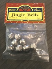 8pcs Darice Jingle Bells 1/2" Silver Craft Holiday Christmas