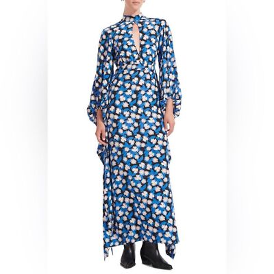 Staud Danica Maxi Dress White Acid Floral Open Back NWT Women Dress Size L  | eBay