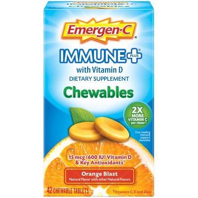 Immune+ Chewables 1000mg Vitamin C with Vitamin D Tablet, Immune Support Dietary