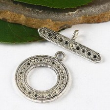 5sets Tibetan silver round toggle clasps h2808