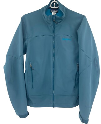 Patagonia Men's Adze Softshell Jacket Polartec Full Zip Up Size Small Blue