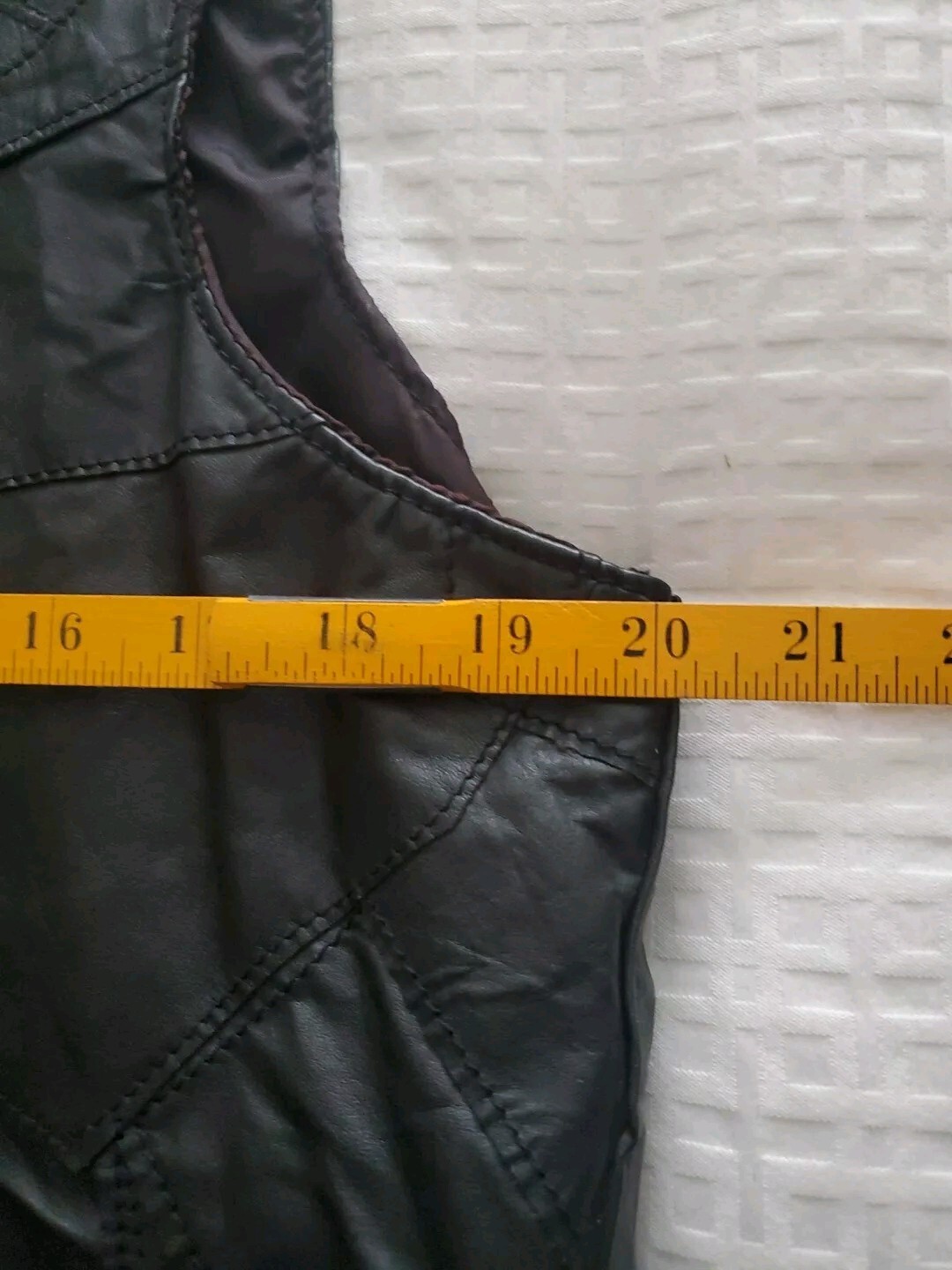 Black Genuine Leather Patchwork Snap Closure West… - image 4