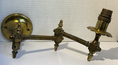 Antique Brass Swing Arm  Gas Light Wall Bracket Lamp 14'' Long