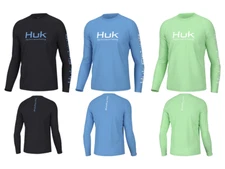 New HUK Men's Pursuit Performance LS Shirt - Multiple Colors, Multiple Sizes