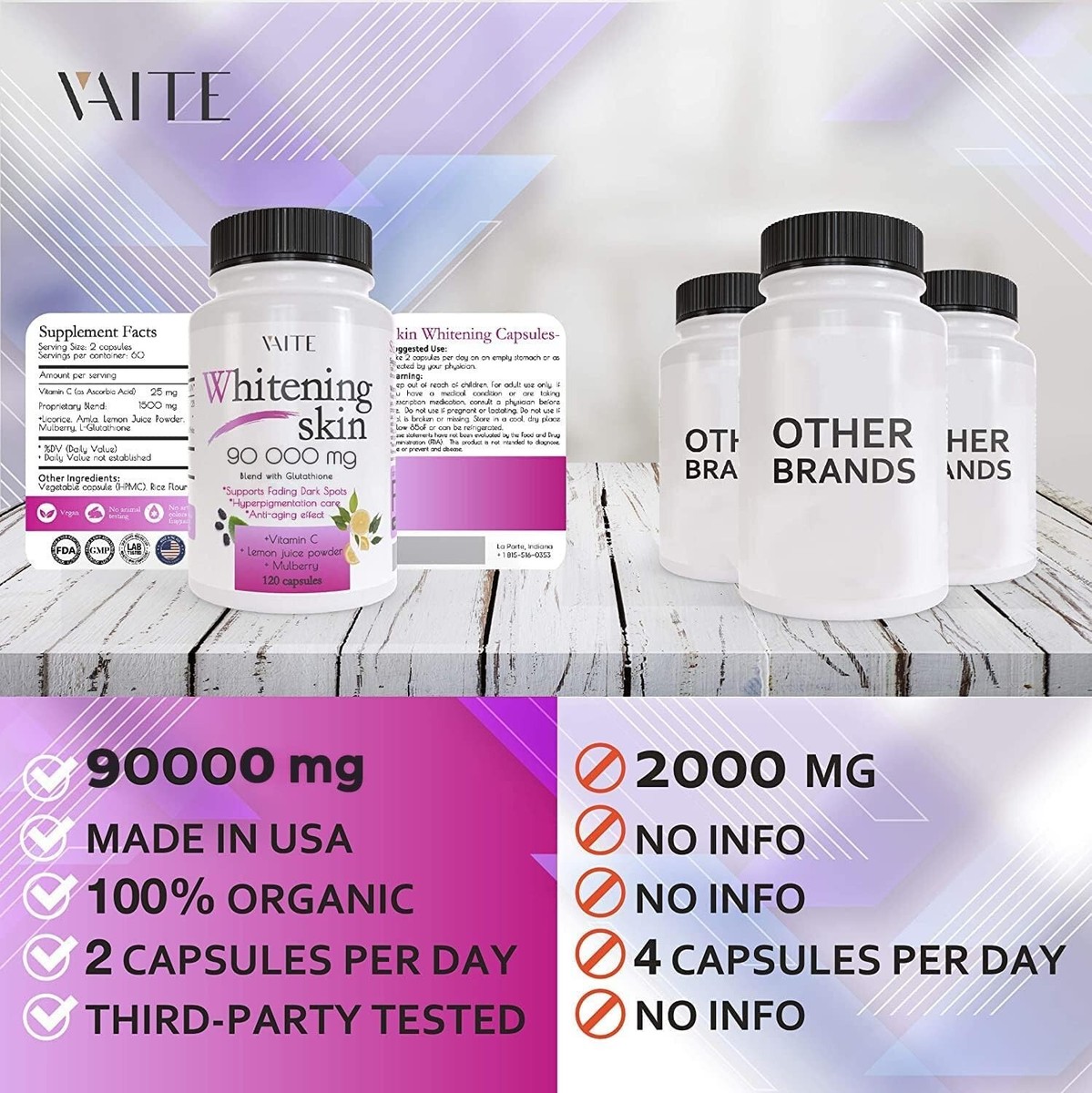 glutathione 90000 mg Glutathione Whitening Pills - Dark Spots & Acne Scar Remover - 90000Mg