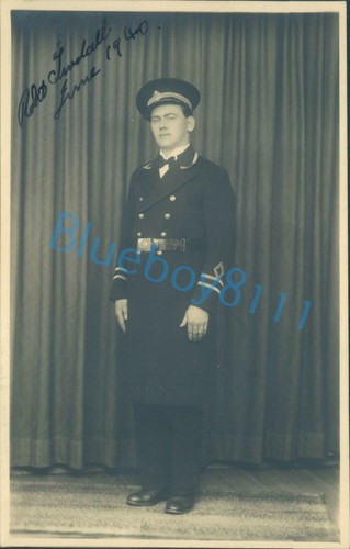 WW2 Merchant Navy 2nd Officer in uniform Sign R Tindall 1940 unposted