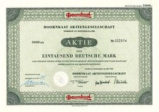 Doornkaat AG - Korn - Norden in Ostfriesland 1960 - Aktie - 1.000 Deutsche Mark