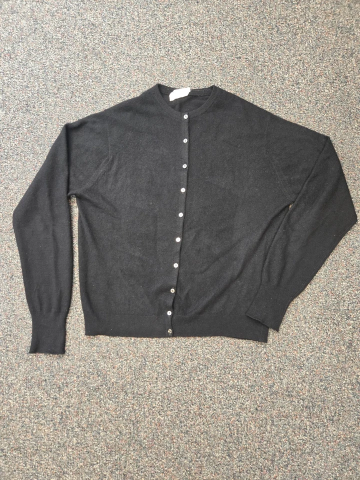 Cárdigan vintage Lyle & Scott 100 % cachemir negro tejido y acanalado hecho en Escocia Foto 4 de 4