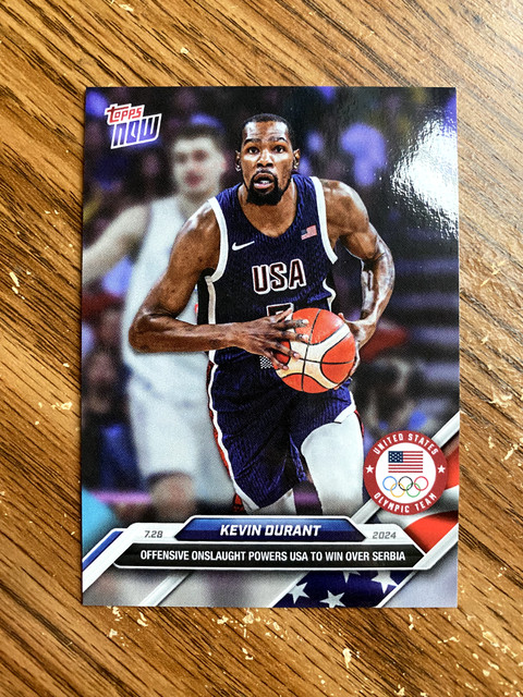 2024 Topps Now Olympics Kevin Durant #2 Basketball USA Win Over Serbia