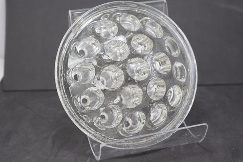 Vintage Clear Glass Domed Floral Flower Frog 19 Holes - Picture 3 of 7