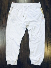 Men’s Jogger Aura Gold Size 2XL Cotton White Zip Pockets
