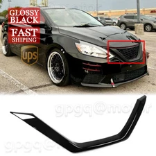 For Nissan Sentra 2016-2019 Glossy Black JDM Style Front Grill Frame Cover Trim