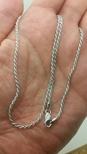 925 Sterling Silver Italian Solid Twist Rope Necklace Chain 2mm 