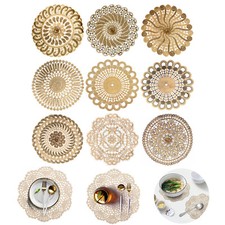 Round Lace Embroidered Doilies for Christmas Wedding Decoration Table Placemats