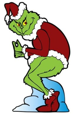 Left facing Grinch removable decal: 27"x46": Christmas Lawn Display and ...