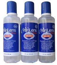 Purilens Preservative-free Saline Solution for Soft Contacts 4oz ( 3 pack ) --
