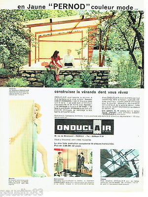 ADVERTISEMENT ADVERTISING 036 1959 Induclair yellow veranda plates Pernod